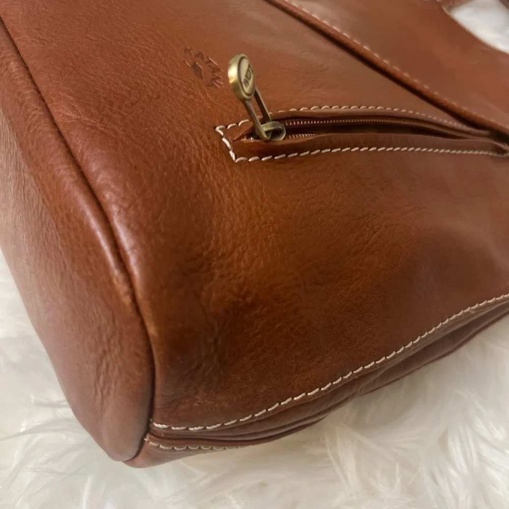 Classic Tan Leather Tote Bag